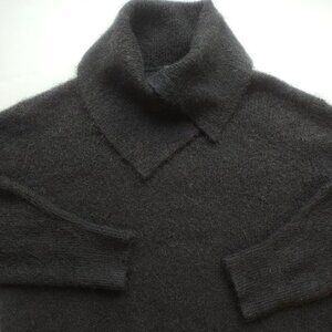 H&M Alpaca & Wool Split Cowl Neck Sweater Relaxed Fit Soft Knit Women Large  EUC